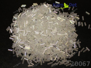 Skleněný rokajl trubičky 7/2mm AB ČIRÝ BÍLÝ