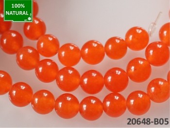 Přírodní JADEIT oranžový, kuličky Ø 6mm, bal. 10ks