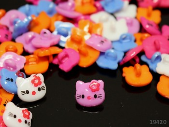 RŮŽOVÉ hello kitty knoflíky, bal. 10ks