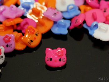 RŮŽOVÉ CYKLÁM hello kitty knoflíky, bal. 10ks