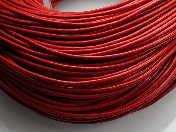 Bižu návleková pravá kůže ČERVENÁ šňůrka přírodní hovězí, 1m