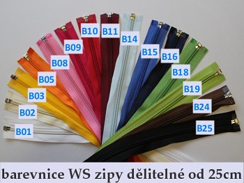 Zip spirálový 5mm WS dělitelný 25cm