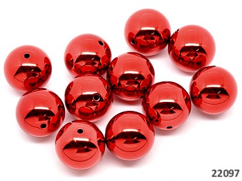 Korálky velké kuličky 20mm zářívě červené, bal. 2ks
