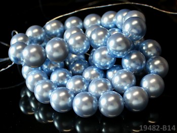 Voskované perly Ø 16mm SVĚTLE MODRÉ