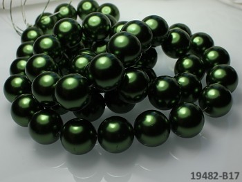 Voskované perly Ø 16mm TMAVĚ ZELENÉ