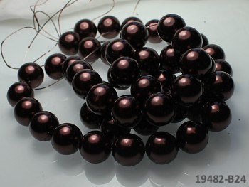 Voskované perly Ø 16mm HNĚDÉ