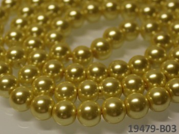 Voskované perly 10mm ŽLUTÉ, bal. 10ks