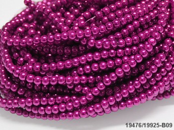 Korálky voskované perly  4mm CYKLÁMOVÉ, bal. 30ks