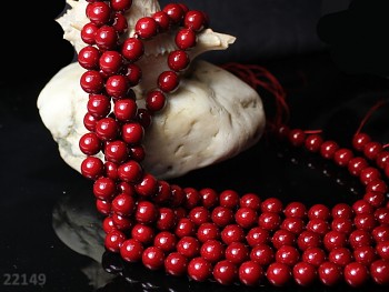 Přírodní PERLEŤ, leštěné perly Ø 8mm výběrové AA kvality červené, bal. 2ks