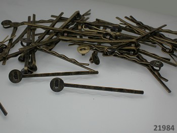 Vlasová spona s lůžkem 8mm - bronzová, bal. 5ks