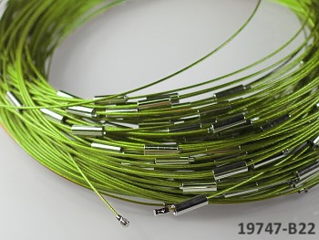 Zelená limetková obruč na náhrdelník lanko se šroubkem náhrdelník