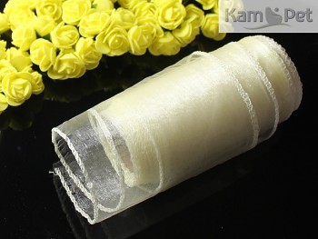 Dekorační organza 12cm obšitá SMETANOVÁ, role