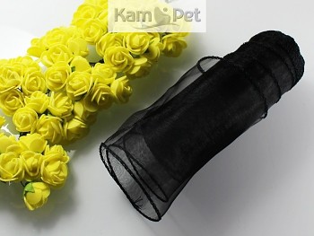 Dekorační organza 12cm obšitá ČERNÁ, role