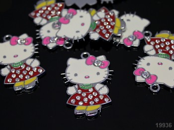 Velký kovový přívěšek Hello Kitty s kamínky, 1ks