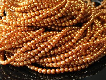 Korálky voskované perly  4mm ZLATÉ