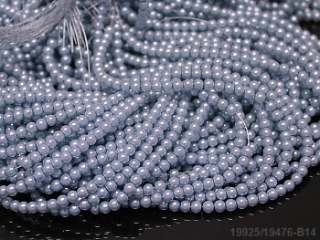 Voskované perly  6mm SVĚTLE MODRÉ, šňůra 80cm