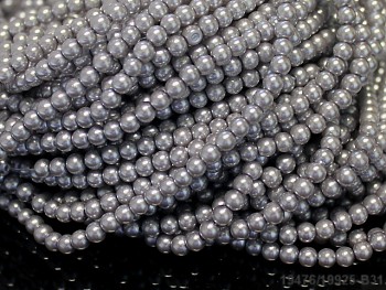 Voskované perly 6mm STŘÍBRNÉ,  šňůra 80cm