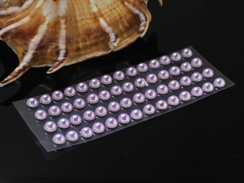 RŮŽOVO-FIALOVÉ  samolepící perly 5mm