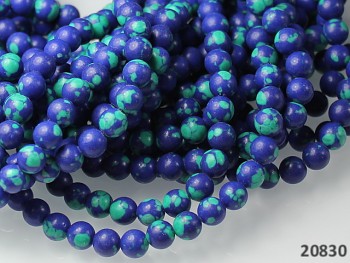 Lapis lazuli / malachit, kuličky Ø 6mm, bal. 10ks
