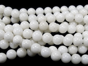 BÍLÝ jadeit Malajský kuličky 6mm přírodní, bal. 5ks