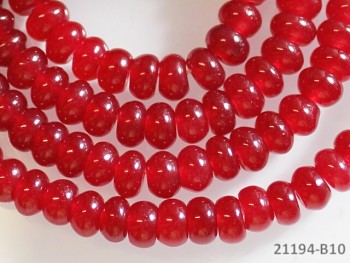 ČERVENÝ jadeit rondelky 6mm  přírodní, bal. 5ks