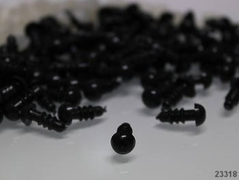 Černé bezpečnostní oči 5mm oči na výrobu hraček panenek, bal. 10ks