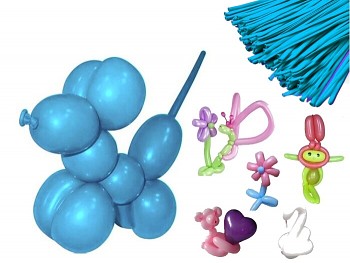 Italské modelovací balónky extra dlouhé SVĚTLE MODRÉ 1ks