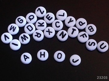 Korálky písmena CELÁ ABECEDA A-Z