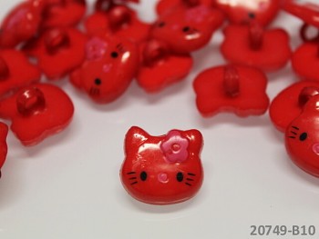 ČERVENÉ hello kitty velké knoflíky, á 1ks