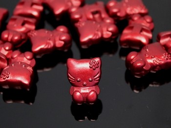 Červené HELLO KITTY knoflíky velké metalické,  á 1ks