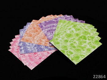Origami papíry s růžemi  scrapbooking, SADA 220ks cena za 1ks