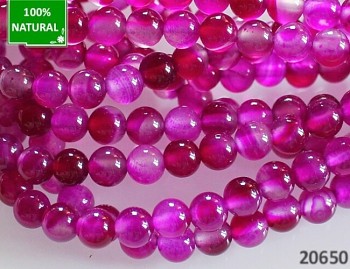 RŮŽOVÝ CYKLÁM ACHÁT kuličky 6mm přírodní minerál