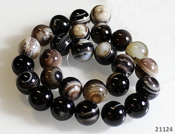 ČERNÝ ACHÁT ONYX kuličky 14mm přírodní minerál