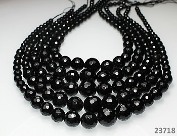 ČERNÝ ACHÁT ONYX kuličky 6-14mm SADA náhrdelník 40cm přírodní minerál