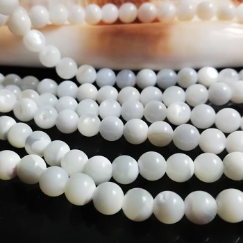 Přírodní perleť říční perly kuličky 6mm, bal. 5ks