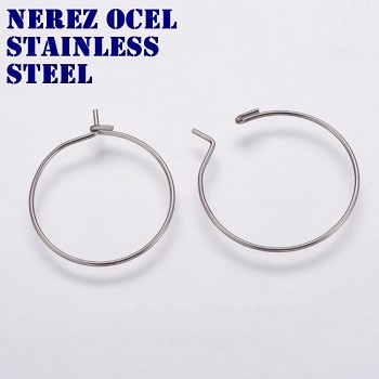 Hypoalergenní náušnice kroužky 20mm nerezová ocel 304, bal. 2ks