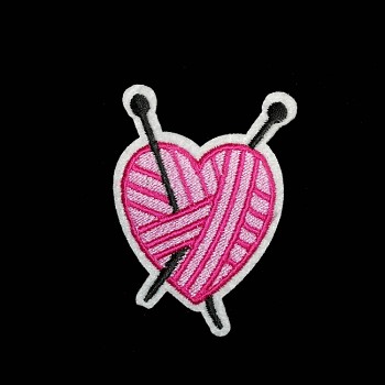 Nažehlovačka aplikace růžové srdce pletené