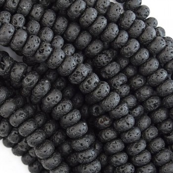 ČERNÁ láva rondelky 10mm AAA kvalita přírodní minerál tektit