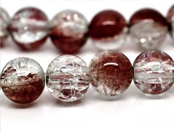 HNĚDÉ / ČIRÉ korálky práskané 8mm, bal. 20ks