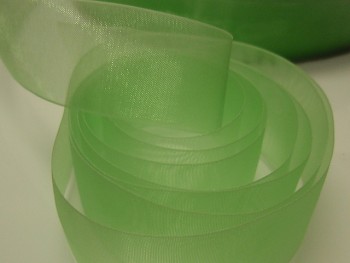 ZELENÁ NEON stuha organzová 25mm organza stužka šifónová , svazek 3m