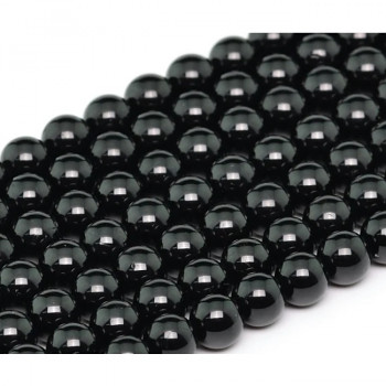 Černý minerál kuličky 8mm přírodní minerál