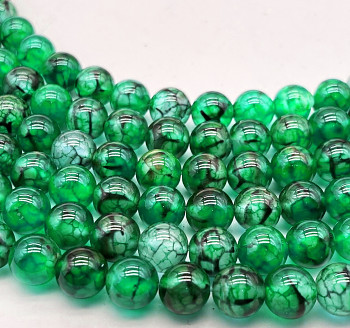ZELENÝ dračí ACHÁT kuličky 8mm přírodní minerál, bal. 5ks